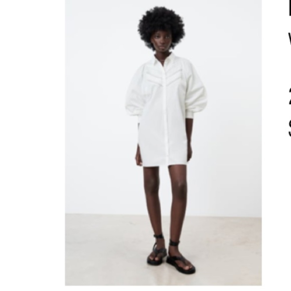 Poplin white dress